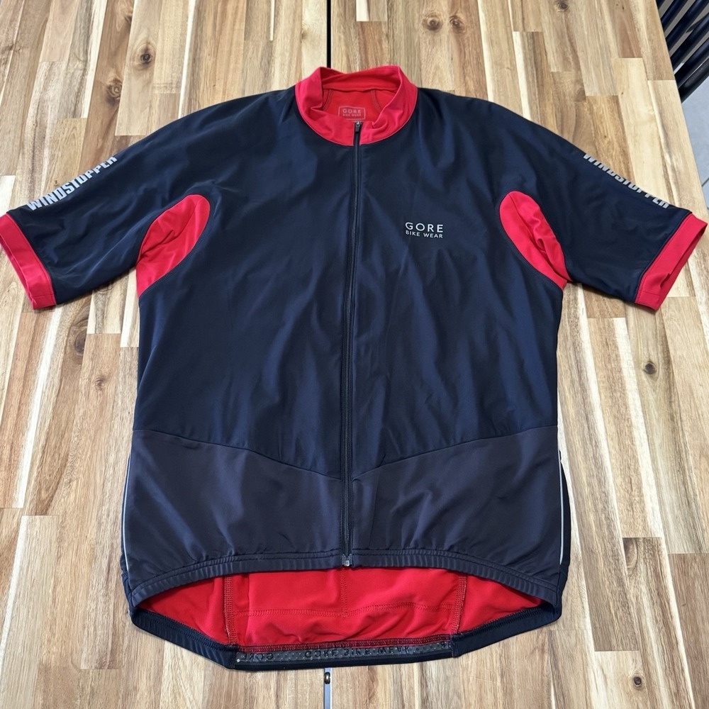 Gore‎ Bike Wear Windstopper Jacket Mens 2XL Black Short Sleeve Full Zip Cycling